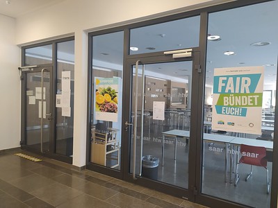 Mensa Alt-Saarbrücken main entrance from inside.